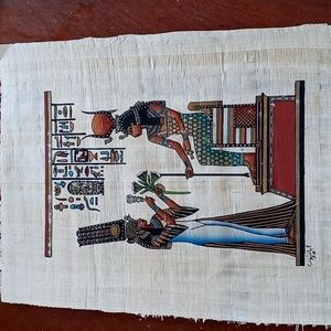 Egyptian papyrus painting fragment